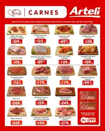Folleto Arteli Página 8: Chuleta de Diezmillo €179,00, T-Bone Selecto Suavizado €249,00