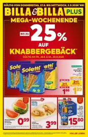 Billa Flugblatt woche 35 Seite 1: Soletti Salzstangerl €1,86, Wassermelone kernarm im Ganzen €0,99