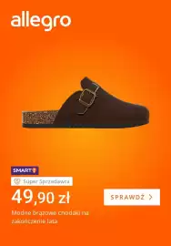 Allegro gazetka tydzień 35 Strona 1: Modne brązowe chodaki €49,90
