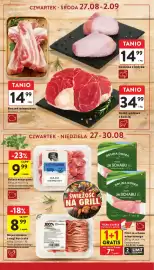 Intermarche gazetka tydzień 35 Strona 14: Goleń wołowa z kością €34,99, Gulasz wieprzowy Dobre z Farmy €9,99