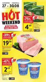 Intermarche gazetka tydzień 35 Strona 4: Jogurt naturalny polski Mlekovita €2,49, Szynka konserwowa Agryf €19,99