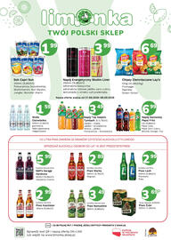 Limonka gazetka Strona 2: Lemoniada Skolim Liner o smaku cytryna i mięta €3,99, Woda lekko gazowana Cisowianka €1,59