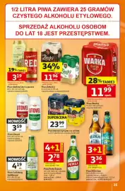 Auchan gazetka tydzień 35 Strona 35: Piwo Harnas cytryna lub wiśnia €23,99, Piwo Miłosław €3,36
