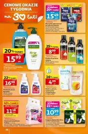 Auchan gazetka tydzień 35 Strona 36: Pianka do golenia Gillette €8,99, Maszynki jednorazowe do golenia Gillette €15,49