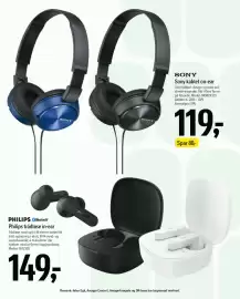 Føtex tilbudsavis Side 66: Sony kablet on-ear €119,00, Philips trådløse in-ear €149,00