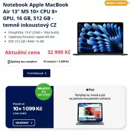 Datart leták Strana 3: IPad €10.990,00, Apple MacBook Air 13" M5 10× CPU 8× GPU €32.990,00
