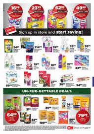 OK Foods catalogue Page 8: Domestos Thick Bleach €27,99, Pedigree Dentastix Dog Treats 3's €24,99