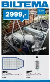 Biltema kundeavis Side 1: Formsydd båtpresenning €899,00, Biltema glykol, propylen €89,90