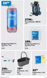 Biltema kundeavis Side 10: Biltema Rengjøringsmiddel Pro Cleaning €159,00, Biltexa høytrykkspyler €2.799,00