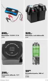 Biltema kundeavis Side 21: Automatisk skillerelé, 12 V €299,00, Batteriboks med elektronikk €529,00