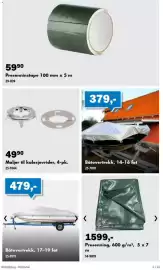 Biltema kundeavis Side 4: Presenninstape €59,90, Maljer til kalesjevridere, 4-pk. €49,90