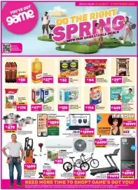 Game catalogue Page 1: CLOVER UHT Long Life Full Cream OR Low Fat Milk €97,99, Great Value Toilet Tissue €125,00