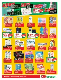 OK Grocer catalogue Page 7: Kotex Tampons Assorted €34,00, Satiskin Bubble Bath Assorted €84,99