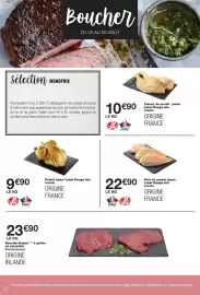 Catalogue Monoprix page 12: Label Rouge Poulet blanc €9,90, Bavette Aloyau €23,90