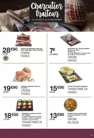 Catalogue Monoprix page 15: Jambon supérieur avec os du jarret €19,90, Cocktail de poivrons farcis à la ricotta €18,50