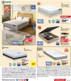 Catalogue Conforama page 21: Hypnos Sommier coffre €399,00, Confo bed Matelas Néo €159,99