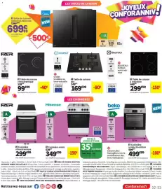 Catalogue Conforama page 33: Table de cuisson vitrocéramique €99,00, Table de cuisson à induction €299,00