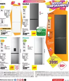 Catalogue Conforama page 35: FAR Réfrigérateur combiné €299,00, Hisense Combiné €599,00