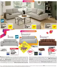Catalogue Conforama page 4: Darcy Canapé convertible express 3 places €799,00, Noah Canapé convertible 3 places €899,00