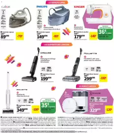 Catalogue Conforama page 40: SINGER Machine à coudre €179,00, PHILIPS Centrale vapeur €149,00