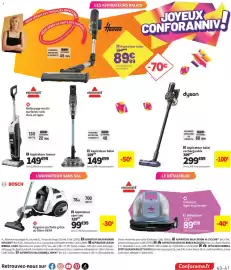 Catalogue Conforama page 41: Dyson Aspirateur balai rechargeable €299,00, Hoover Aspirateur balai €89,99