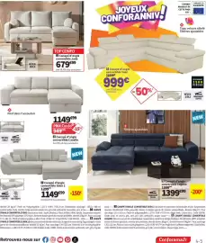 Catalogue Conforama page 5: Cavallo Canapé d'angle convertible €949,99, Jade Canapé d'angle convertible €679,99
