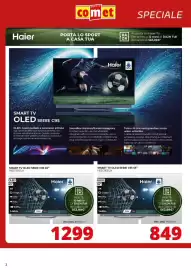 Volantino Comet Pagina 2: Haier OLED 65" €1.299,00, Haier OLED 55" €849,00