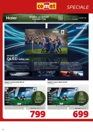 Volantino Comet Pagina 6: Haier QLED 65" €799,00, Haier QLED 55" €699,00