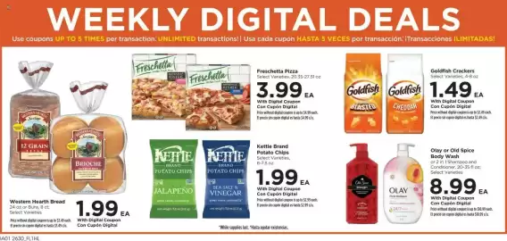 Food 4 Less weekly ad week 35 Page 2: Western Hearth Bread €1,99, Goldfish Crackers €1,49