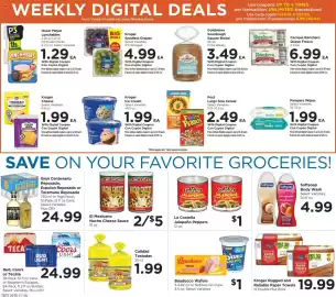 Food 4 Less weekly ad week 35 Page 4: Kroger rugged and reliable paper towels €19,99, El Mexicano nacho cheese sauce €5,00