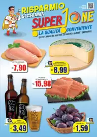 Volantino SuperOne Pagina 1: Formaggio fresco Latteria di Marsure €8,99, Birra artigianale 620 Passi €3,49