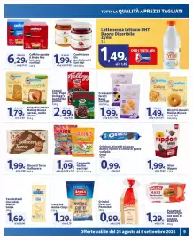 Volantino Ok Sigma Pagina 9: Croissant farciti Bauli €1,99, Fette Biscottate Mulino Bianco cereali, malto d'orzo €1,79