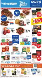 Fred Meyer weekly ad week 35 Page 1: Coca-Cola, Pepsi or 7UP €9,99, Ball Park Meat Franks €1,99