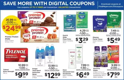 Fred Meyer weekly ad week 35 Page 11: Dove Advanced Care Deodorant €6,49, Oral-B Glide Floss Picks €3,29
