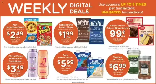 King Soopers weekly ad week 35 Page 3: Post Large Size Cereal €2,49, Pure Protein Shakes €5,99