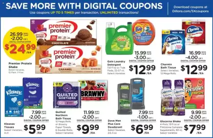 Dillons weekly ad week 35 Page 10: Gain Laundry Detergent €12,99, Charmin bath tissue €12,99