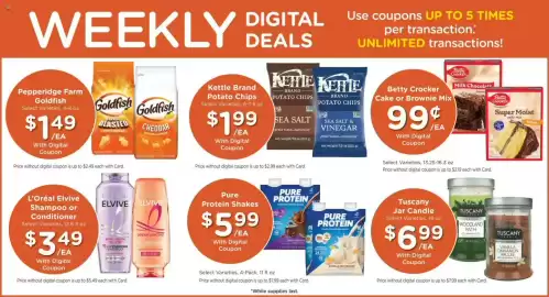 Dillons weekly ad week 35 Page 3: Tuscany jar candle €6,99, Pepperidge Farm Goldfish €1,49