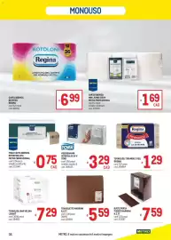 Volantino Metro Pagina 35: Tovagliette marroni R.C.TT €5,59, Asciugamani intercalati a V Tork €3,29