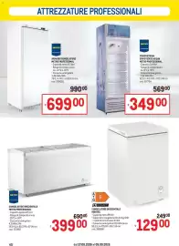 Volantino Metro Pagina 40: Congelatore orizzontale Hightec €129,00, Frigovetrina con sticker acqua Metro Professional €349,00