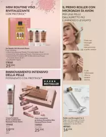 Catalogo Avon Pagina 140: Mini Routine Viso Rivitalizzante con Protinol™ Anew €25,99, Roller con Microaghi 2-in-1 €14,99