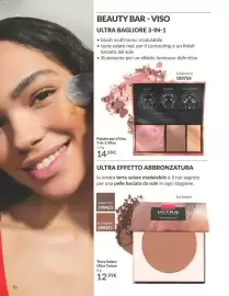 Catalogo Avon Pagina 70: Beauty Bar - Viso Ultra Bagliore 3-in-1 €14,99, Terra Solare Ultra Colour €12,99