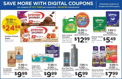 Kroger weekly ad week 35 Page 10: Angel Soft Bath Tissue €9,99, Dove Men Plus Care Deodorant €6,99
