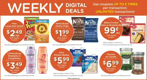 Kroger weekly ad week 35 Page 3: Betty Crocker cake or brownie mix €0,99, Kettle Brand Potato Chips €1,99