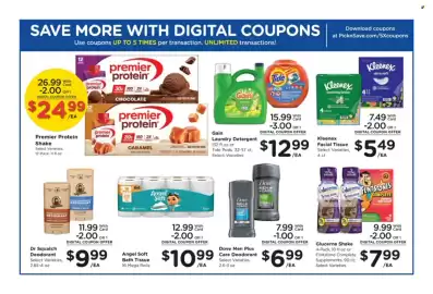 Pick'n Save weekly ad week 35 Page 10: Gain Laundry Detergent €12,99, Angel Soft Bath Tissue €10,99