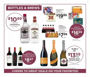 Pick'n Save weekly ad week 35 Page 13: Fleischmann's €10,99, Mionetto, Erath, Martini & Rossi €13,59