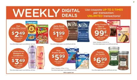Pick'n Save weekly ad week 35 Page 3: L' Oréal Elvive Shampoo or Conditioner €3,49, Kettle Brand Potato Chips €1,99