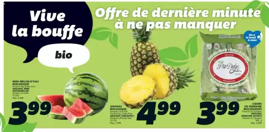 IGA flyer week 35 Page 5: Pur Delys romaine hearts €3,99, Organic pineapple €4,99