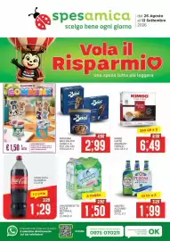 Volantino SpesAmica Pagina 1: Perugina Baci Gelato €2,99, San Benedetto acqua naturale €1,50