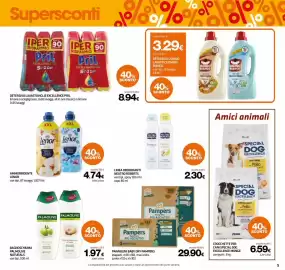 Volantino Superconti Pagina 5: Ammorbidente Lenor €4,74, Bagnoschiuma Palmolive Naturals €1,97