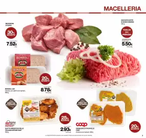 Volantino Superconti Pagina 7: Alette arrosto di pollo italiano Origine Coop €2,93, Bocconcini di suino €7,52